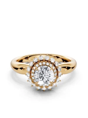 abbraccio – dome double halo engagement ring round & curved shapes
